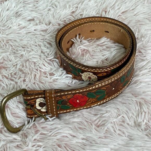 Textan Handtooled leather belt   - Picture 1 of 8